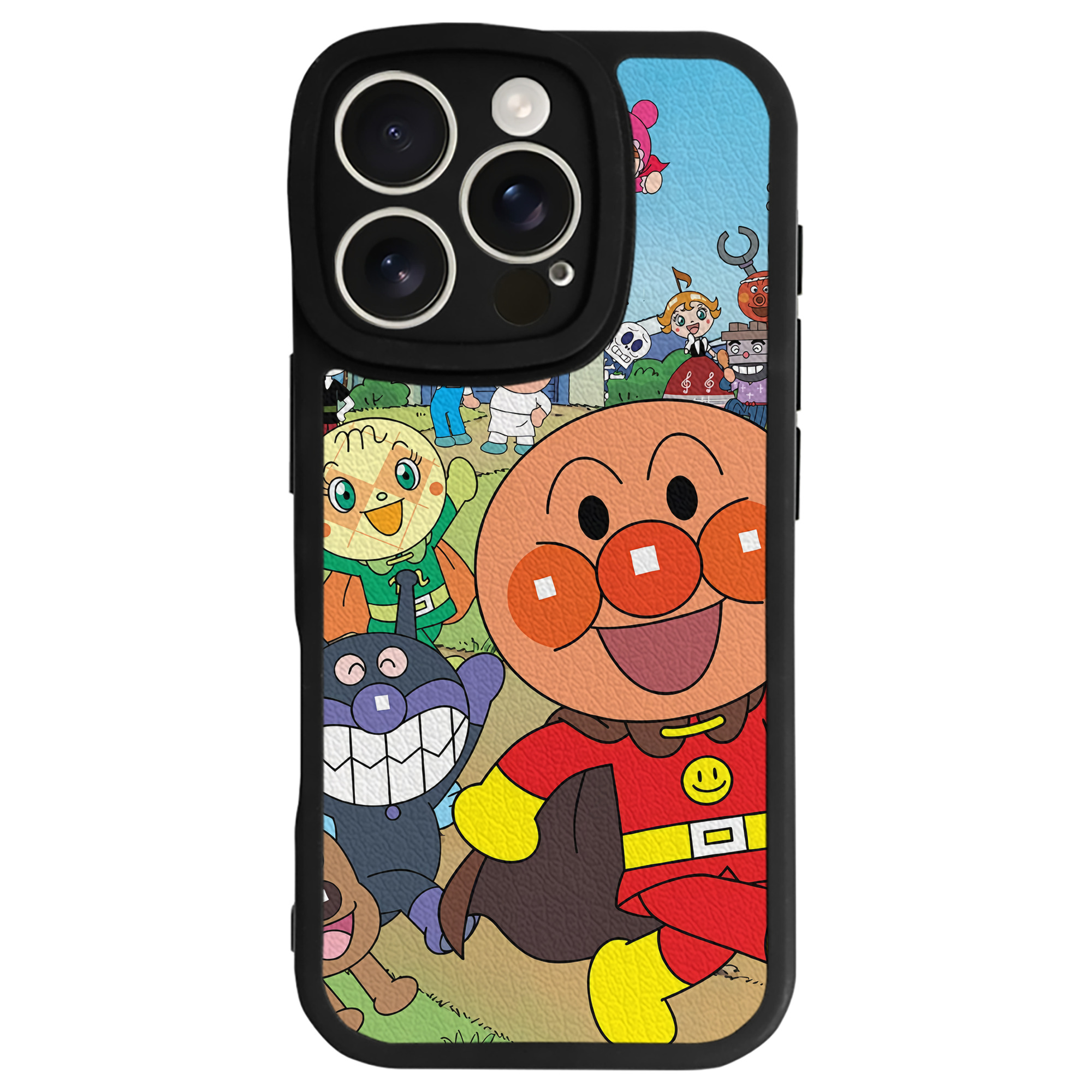 （画像用） アンパンマン Anpanman 【iPhone 16シリーズ対応】シリコンスマホケース（レザー調） 材質：シリコン